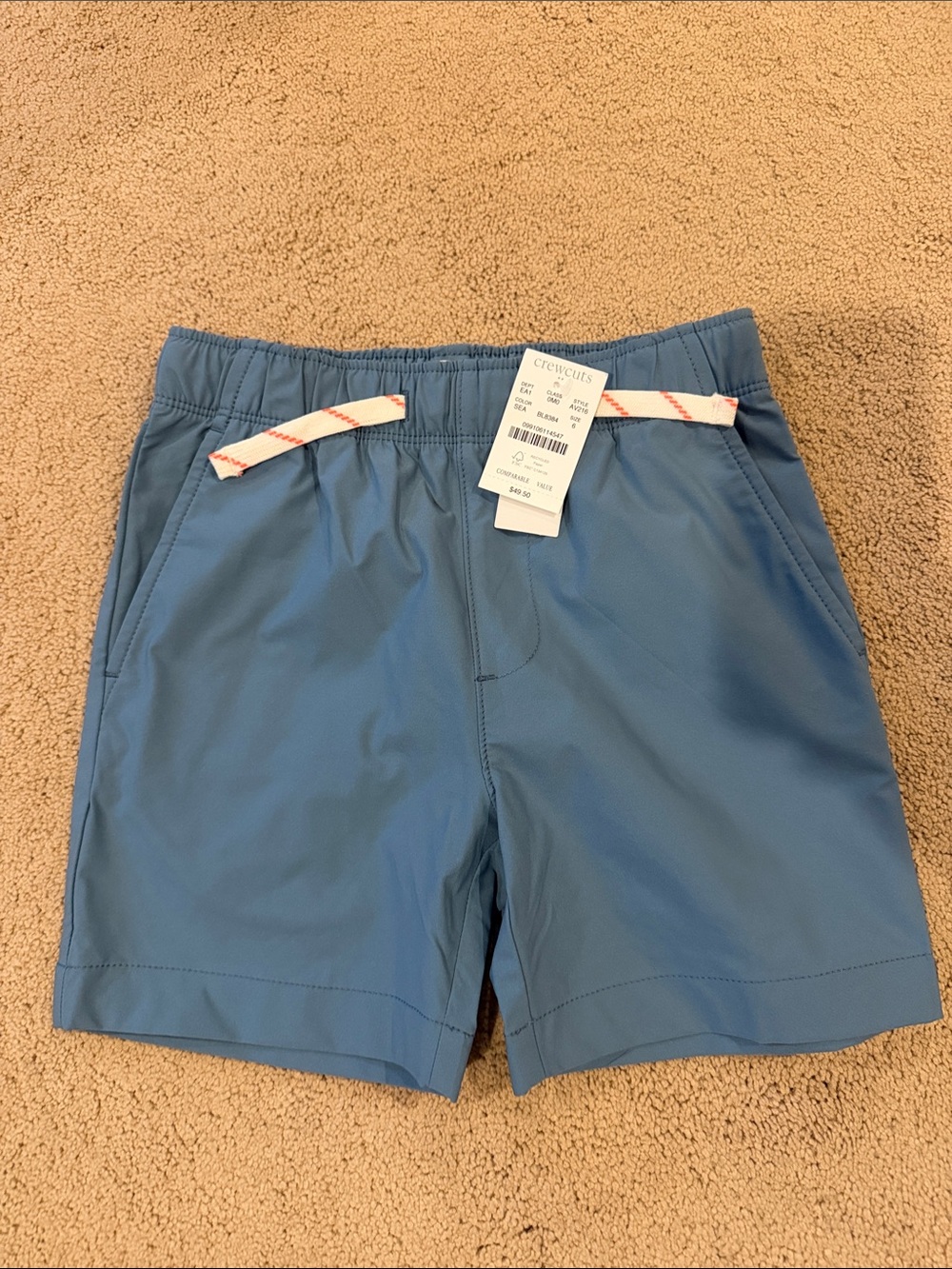 Crewcuts Blue active shorts with Striped Drawstring